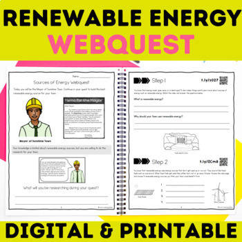 Preview of Renewable Energy WebQuest - Research Project Digital Google Slides and Printable