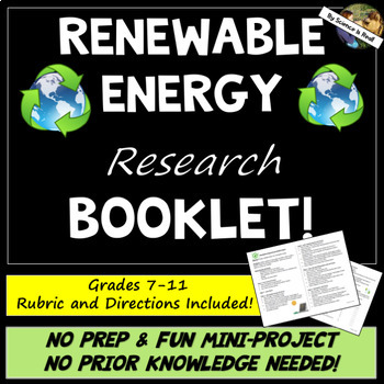 Preview of Renewable Resources Renewable Energy Booklet Graphic Organizer