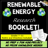 Renewable Resources Renewable Energy Booklet Graphic Organizer