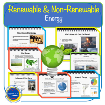 Preview of Renewable and Non Renewable Energy Types and Resources NGSS Lesson