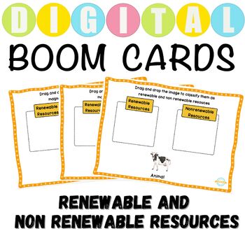 Preview of Renewable and Non Renewable Resources Boom Cards
