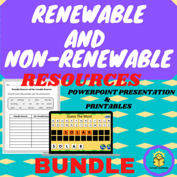 Preview of Renewable and Non-Renewable Resources Bundle PowerPoint and Worksheets