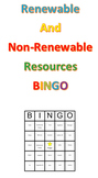 Renewable and Non-renewable Resources  -- a Bingo Game
