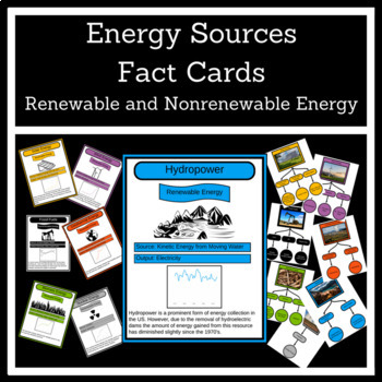 Preview of Renewable and Nonrenewable Energy Fact Cards
