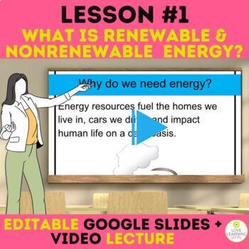 Preview of Renewable and Nonrenewable Energy Presentation - Editable Google Slides 4-ESS1-1