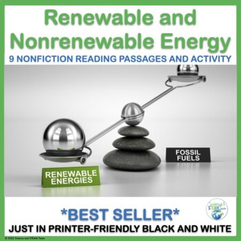 Preview of Renewable and Nonrenewable Energy Reading Passages for NGSS  in Black and White