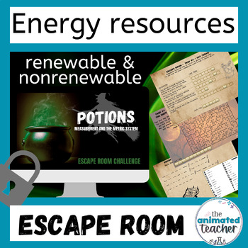 Preview of Renewable and Nonrenewable Energy Resources Escape Room Halloween Theme