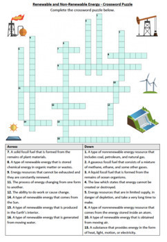 Renewable and Nonrenewable Energy - Worksheet | Distance Learning