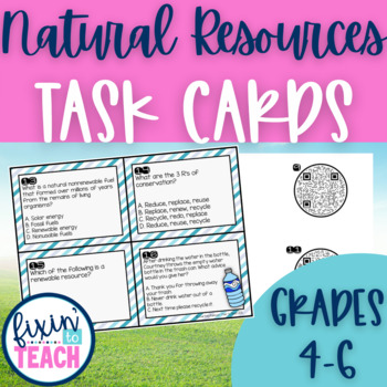 Preview of Renewable and Nonrenewable Natural Resources Task Cards for Elementary Science