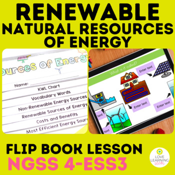 Preview of Renewable and Natural Resources Energy Review Lesson Flipbook