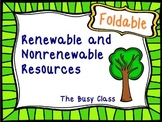 Renewable and Nonrenewable Resources Foldable