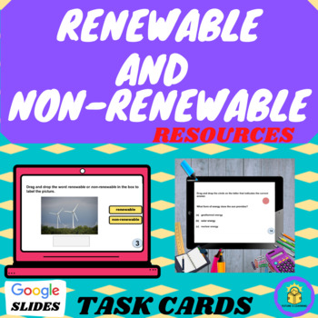 Preview of Renewable and Nonrenewable Resources Google Slide Task Cards 