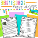 Renewable and Nonrenewable Resources Reading Passages and 