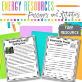 FREE Renewable and Nonrenewable Resources Reading Passage 