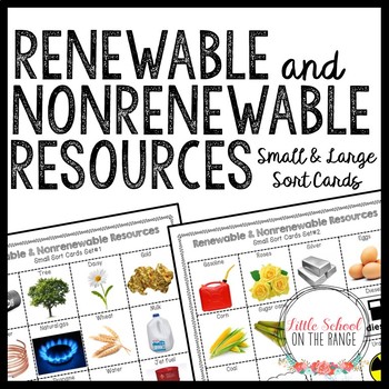 Preview of Renewable and Nonrenewable Resources Sort Cards