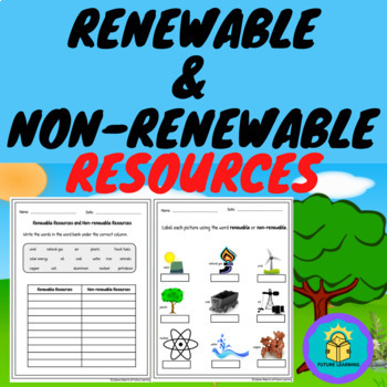 Preview of Renewable and Nonrenewable Resources Worksheets PDF & Digital by TPT Easel