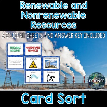 Preview of Renewable and Nonrenewable Resources Card Sort