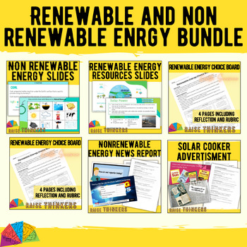 Comprehensive Renewable and Non-Renewable Energy Resources Bundle grade 6-8