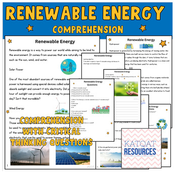 Preview of Renewable energy - Comprehension Skills
