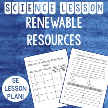 Preview of Renewable vs. Nonrenewable Resources: Science 5E Inquiry Lesson Plan