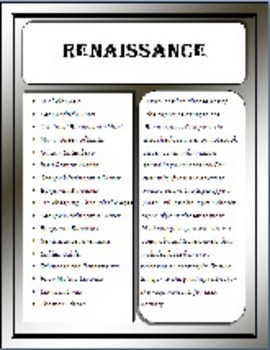 Preview of Reniassance Activities