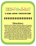 Rent-For-A-Day {A decimal addition & subtration game}