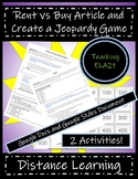 Renting vs Buying Article and Create a Jeopardy Game