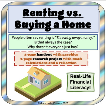 Preview of Renting vs. Buying: Financial Literacy Lesson (mortgage, interest, down payment)