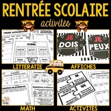 Rentrée Scolaire (Math, Littératie, Activités) -French Bac
