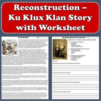 8 math grade printable worksheets Source Klux Reading Primary Reconstruction Ku Klan