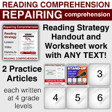 Repairing Comprehension Reading Bundle: Lesson + 2 Practic