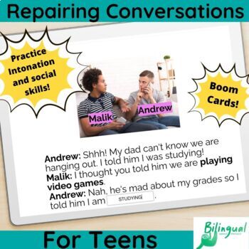 Preview of Repairing Conversations for Teens Digital Learning Boom Cards