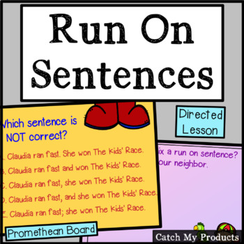 Preview of Run On Sentences for PROMETHEAN  Board
