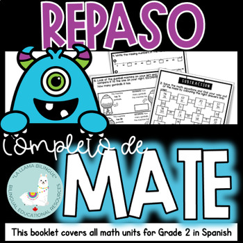 Preview of Repaso de Mate! Independent work packet for Grade 2 in Spanish!