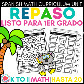 Preview of Repaso de Verano Summer Review Lectura Escritura Matemáticas Suma Resta y más