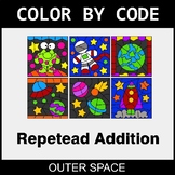 Repeated Addition - Color by Code / Coloring Pages - Outer Space