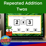 Repeated Addition by Twos Multiplication Activity Boom Cards™