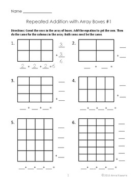 repeated addition with arrays by anna navarre teachers pay teachers