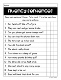 FREE Repeated Reading Fluency Sentences