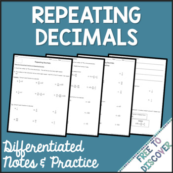 Preview of Repeating Decimals Notes and Practice