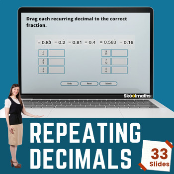 Preview of Repeating Decimals to Fractions Interactive Digital Math Lesson and Activities
