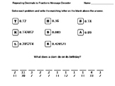 Repeating Decimals To Fractions Worksheets | Teachers Pay Teachers