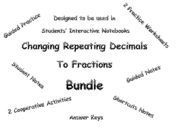 Preview of Repeating Fractions to Decimals Bundle