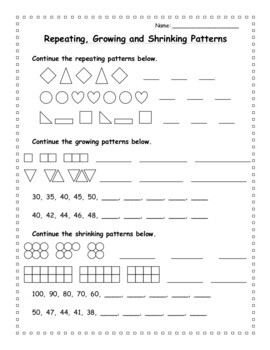Pattern Quiz Worksheet