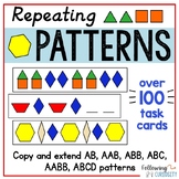 Repeating Patterns | Math Center Task Card Activity with P