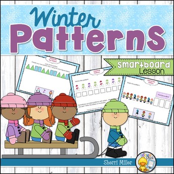 Preview of Repeating Patterns Digital SMARTboard lesson - Winter Theme