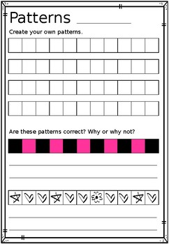 Repeating Patterns Worksheet - Copy, continue and create | TpT