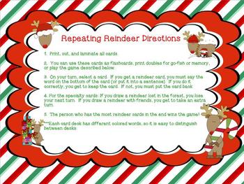 Repeating Reindeer: Christmas Articulation Games by Speech Ace | TpT
