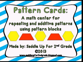 Preview of Repeating and Additive Pattern Blocks Math Task Cards for 2nd Grade Math Centers