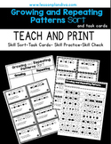 Repeating and Growing Pattern Sort and Task Cards